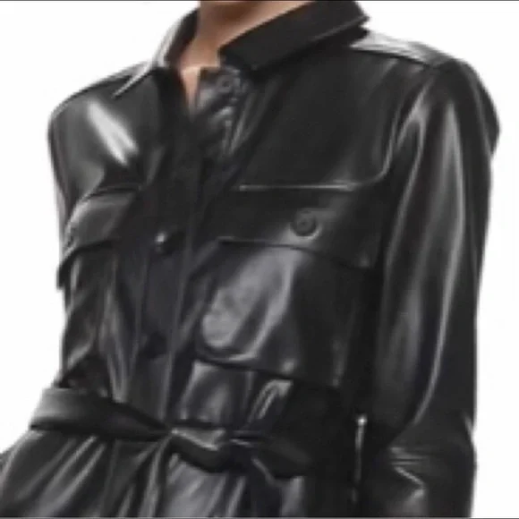 COPY - NWOT Cara Santana Apt. 9 Faux Leather Jumpsuit sz M - Picture 8 of 9